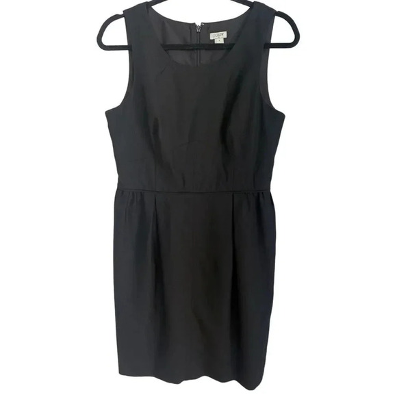 J. Crew Factory Sheath Wool Blend Black Pleated Corset Sleeveless Dress Size 8 - Picture 1 of 15